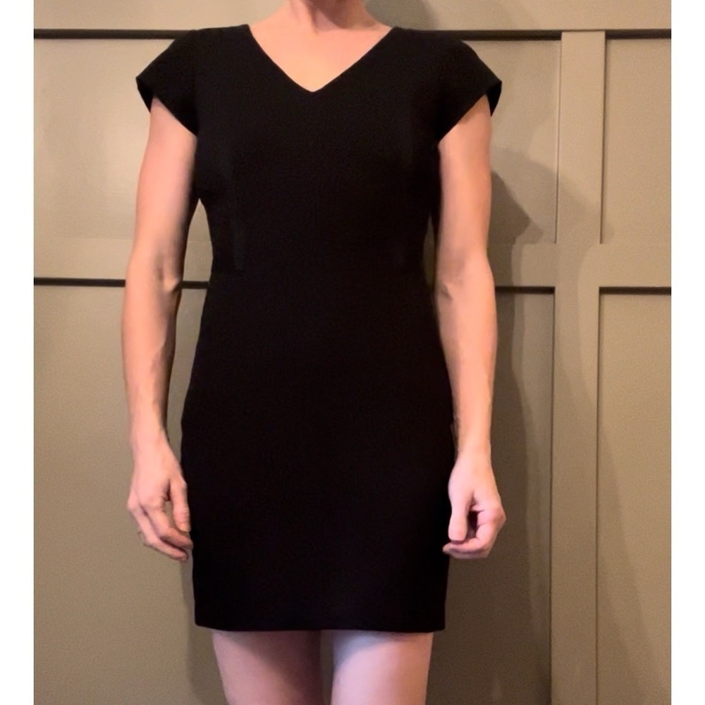 Rebecca Minkoff Little Black Dress Bodycon Bandage Detail Back Zipper Size 2